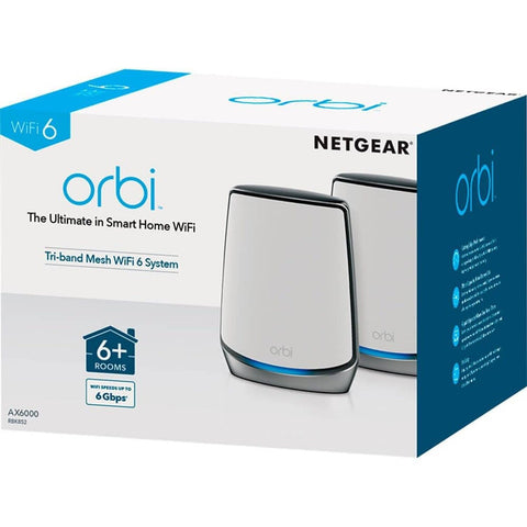 NETGEAR Orbi Whole Home Tri-band Mesh WiFi 6 System (RBK852) &#8211; Router with