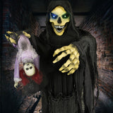 Haunted Hill Farm Life-Size Reaper Halloween Animatronic, Indoor or Outdoor H...