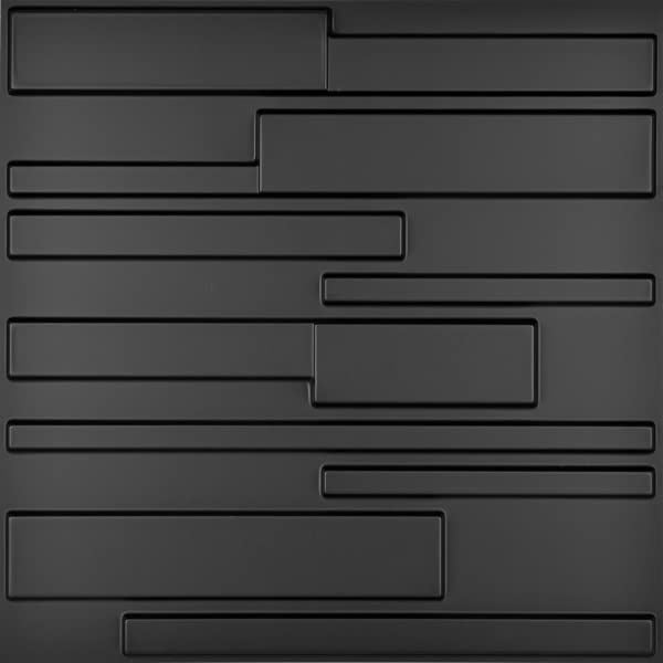 Art3d A10032BK Decorative PVC Wall 32 Square Feet, 3D Rectangle 3-Black