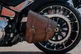 Dowco Warm Brown Synthetic Leather Motorcycle Swingarm Bag for Softail/Triang...