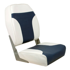 Springfield 1040667 High Back Folding Seat - White/Blue