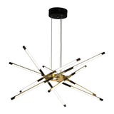 Modern Chandelier,Black and Gold Chandelier 12 Light LED Dimmable Pendant Lig...