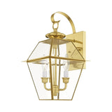 Livex Lighting 2281-04 Westover 2 Light Outdoor Black Finish Solid Brass Wall...