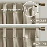 Satin Window Curtain Single Piece Luxurious Curtain for Living Room Window, L...