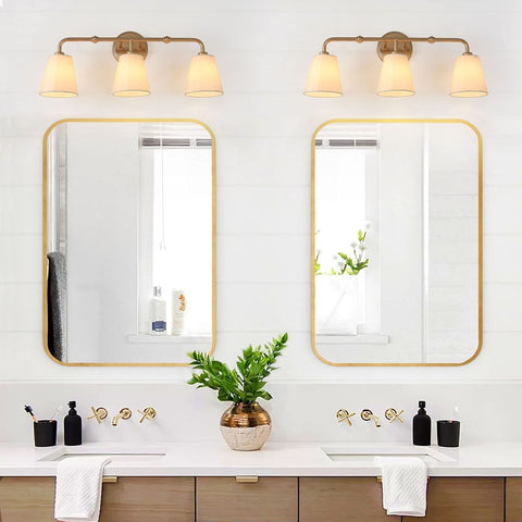 classy leaves Bathroom Light Fixtures, 3-Light Gold Bathroom Vanity Light wit...