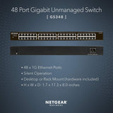 NETGEAR 48-Port Gigabit Ethernet Unmanaged Switch (GS348) - Desktop or Rackmo...