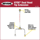 HYDE 28760 Dual Head Spray Tip Extension, Silver