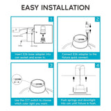 LUXRITE 5/6 Inch LED Recessed Retrofit Downlight, 14W=90W, CCT Color Selectab...