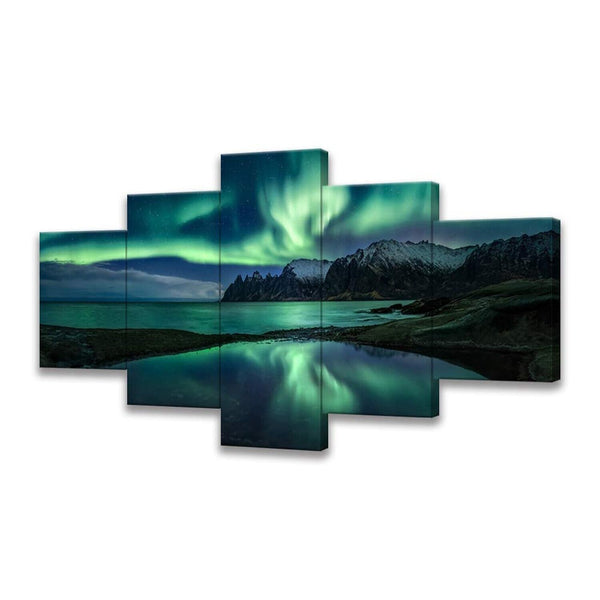 Aurora Borealis Wall Art Painting for Office Bedroom Scenery Landscape Canvas...