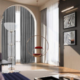 SMILETIME Grey 108 in Long Velvet Curtains with Grommet, Thermal Insulated Su...