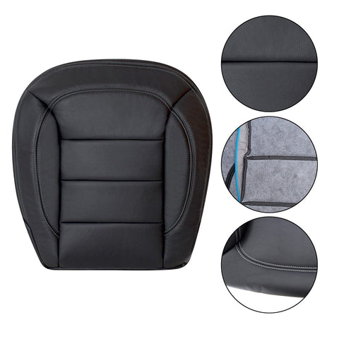 Priprilod Black Leather Driver Side Bottom Replacement Seat Cover Compatible ...