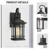 Emliviar Outdoor Wall Lanterns 2 Pack, 1-Light Exterior Wall Mount Light, Bla...