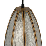 Creative Co-Op Antiqued Mirrored Mercury Glass Pendant with Gold Framework De...