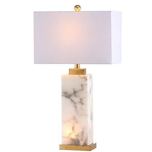 JONATHAN Y JYL6201A Elizabeth 27.5" Alabaster LED 27.5 in, White/Gold Leaf