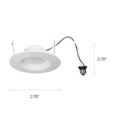 SYLVANIA 5&#8221;/6" LED Recessed Lighting Downlight with Trim, Dimmable, 9W=65W