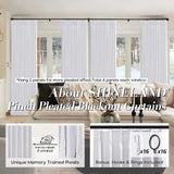 SHINELAND Room Darkening Greyish White Blackout Curtains 96 Inches Long,Pinch...