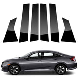 ACLONG Glossy Black Stainless Steel Pillar Posts Door Window Trim Compatible ...