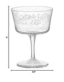 Bormioli Rocco Bartender Novecento 7.5 oz. Fizz Cocktail Glass, Set of 6, Lib...