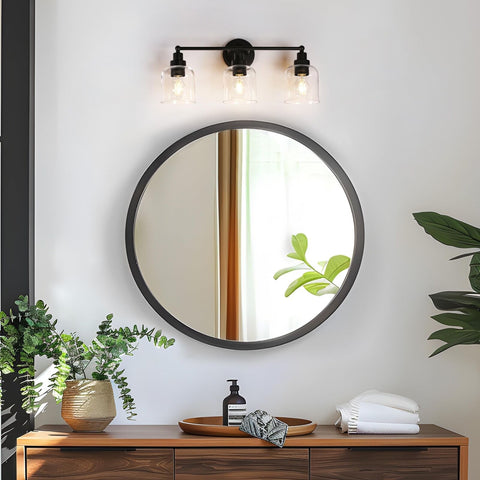 KSANA Black Vanity Light, Farmhouse Bathroom Light Fixture Over Mirror, Moder...