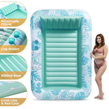 Sloosh Inflatable Tanning Pool Lounger Float for Adults, 85" x 57" Extra Larg...