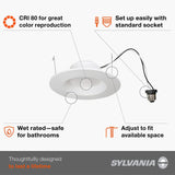 SYLVANIA 5&#8221;/6" LED Recessed Lighting Downlight with Trim, Dimmable, 9W=65W