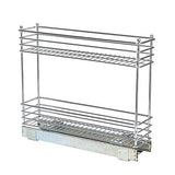 Household Essentials Narrow Sliding Cabinet Organizer, Two Tier 5", Chrome