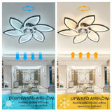 30" Modern Ceiling Fan with Lights Remote Control, Low Profile Ceiling Fan wi...