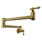 Anzzi Wall Mount Pot Filler Faucet, Double Joint Swing Arms, Single Hole, Sol...