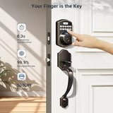 Veise Fingerprint Door Lock Set, Keyless Entry Front Oil Rubbed Bronze