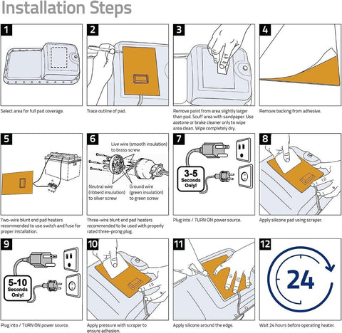 Zerostart 3400081 Silicone Pad Heater Engine Oil, Transmission Fluid, Reservo...