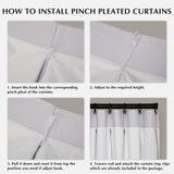 Pinch Pleated Curtains 108 Inches Long,Linen Blackout Curtains with Blackout ...