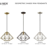 Livex Lighting 41323-91 Geometric Shade - 13.5" One Light Mini Pendant, Brush...