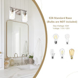 VINLUZ Modern Bathroom Vanity Light,2 Light Industrial Wall Sconces in Brushe...