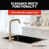 Lippert Flow Max Square Head Gooseneck Kitchen Faucet with 304-Grade Stainles...