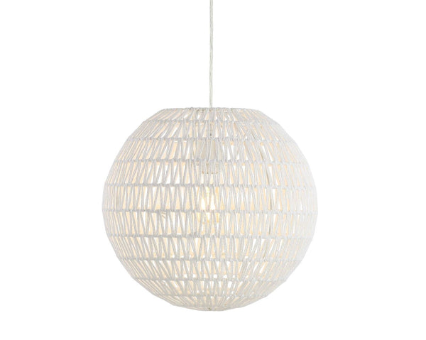 JONATHAN Y JYL6503A Luna 15.7" Woven Rattan Orb LED Pendant Minimalist Modern...