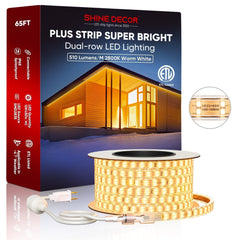 Shine Decor Bright Plus Strip Lights 10200 Lumens, 120V Double Row LED Rope L...