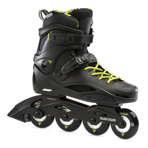 Rollerblade RB Cruiser Unisex Adult Fitness Inline Skate, Black/Neon Yellow, ...