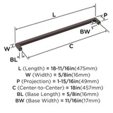 Amerock BP54046ORB | Oil Rubbed Bronze Appliance Pull | 18 inch (457mm) Cente...