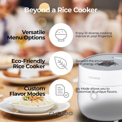 CUCKOO Micom Small Rice Cooker 10 Menu Options: White, Oatmeal, 3 CUP, WHITE