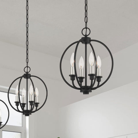 Livex Lighting 4664-04 4 Light Black Chandelier