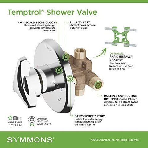 Symmons 261XBODY Temptrol Brass Pressure-Balancing Shower Valve,