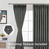 MUMFAS Blackout Pinch Pleated Curtain Panel,Energy Saving Thermal Insulated P...