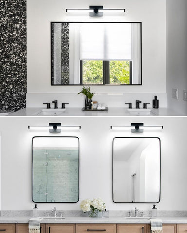 OKELI 24 inch LED Black Vanity Light - Dimmable - 5CCT - Modern Bathroom Ligh...