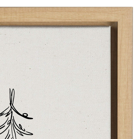 Kate and Laurel Sylvie Minimalist Evergreen Trees Sketch Framed Canvas Wall A...