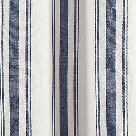 Lush Decor Farmhouse Stripe Yarn Dyed Eco-Friendly 42"W x 108"L, Navy