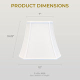 Royal Designs, Inc. Square Cut Corner Bell Lamp Shade, BSO-705-12LNWH, 7.5 x ...