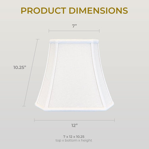 Royal Designs, Inc. Square Cut Corner Bell Lamp Shade, BSO-705-12LNWH, 7.5 x ...