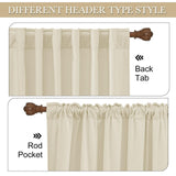 RYB Home Light Beige Velvet Curtains 96 inches Long - Super Soft Bedroom Wind...