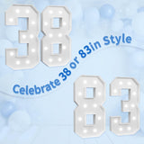 imprsv Marquee Numbers Large 38th-Birthday Decorations: 4ft Light Up Number P...