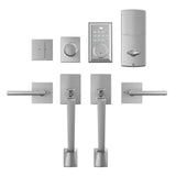 KIAYACI Double Door Handle Sets Silver Door Handle entry door Locksets with R...